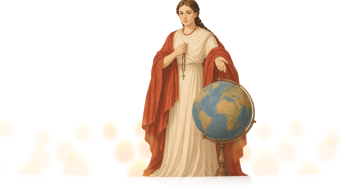 La beata Pauline Jaricot sosteniendo un rosario